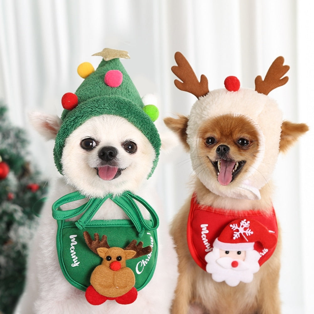 Bandana &/ou Gorro Fofo de Natal | Para Cachorro