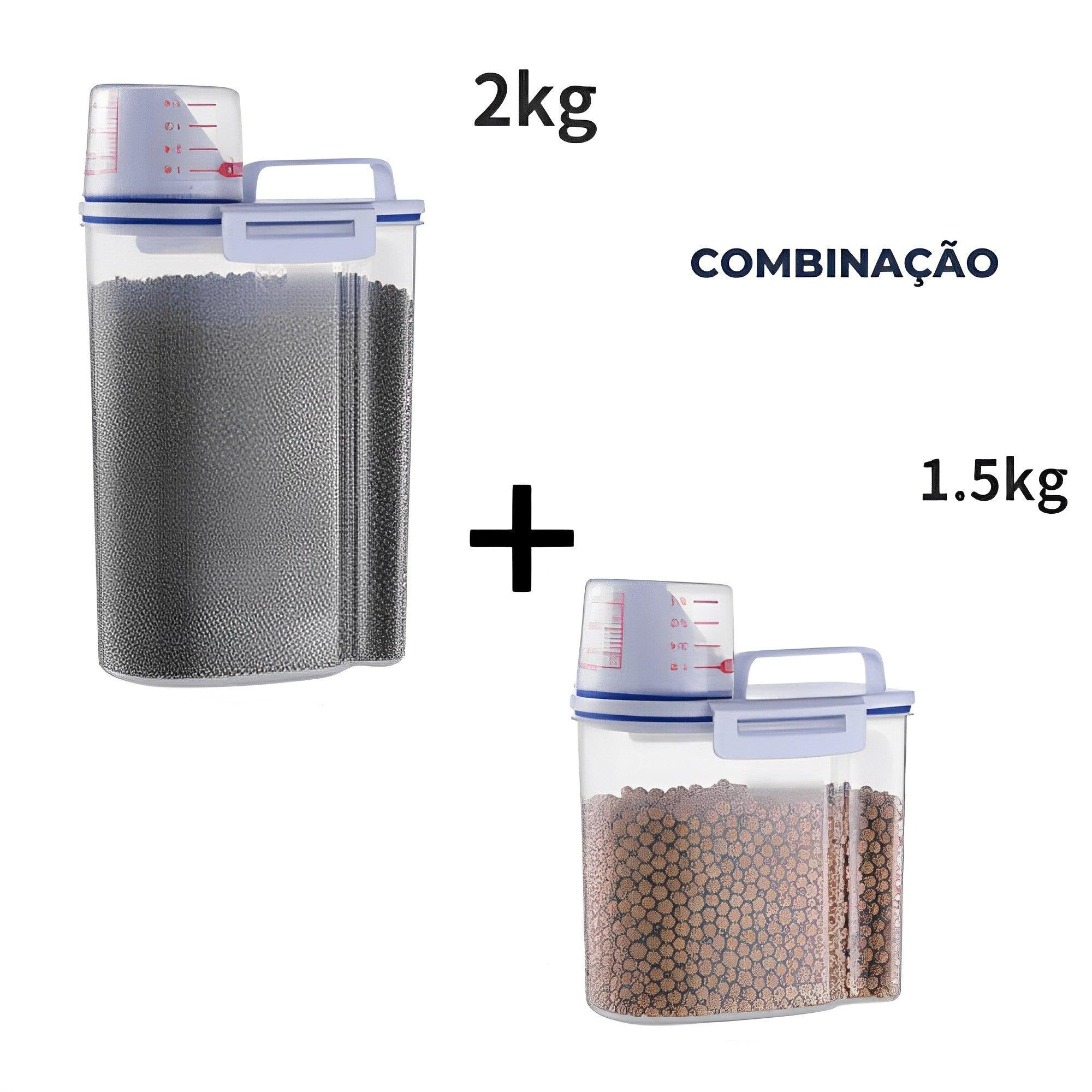 Kit Dosador e Armazenador de ração pet - Compre 1 e Leve 2