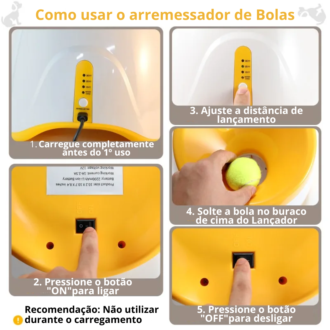 Arremessador de Bolinhas Automático para Pet