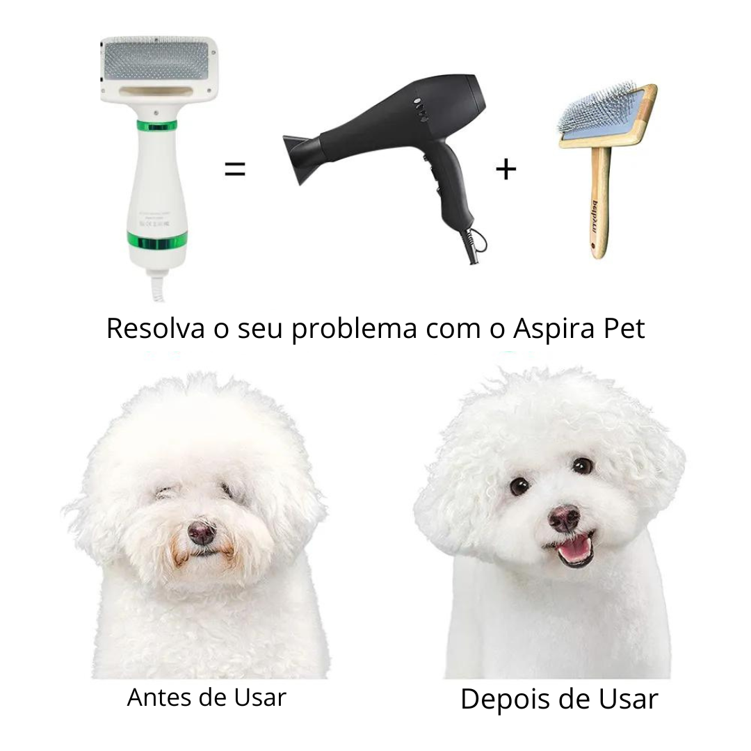 Secador Pet 3 em 1: Secagem, Escovação e Desembaraço Perfeito para Cães