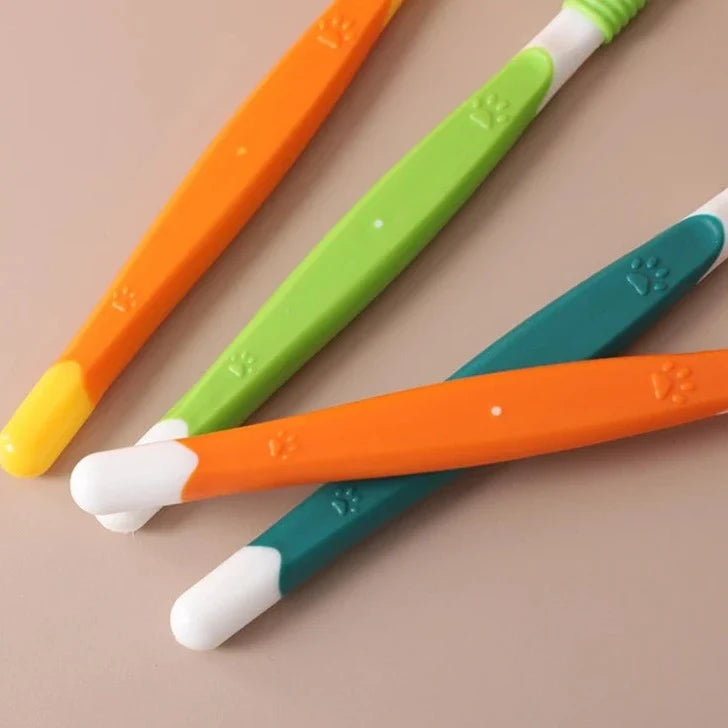 Escova de Dente para Pet Cabeça Tripla WePetz - Compre 1 Leve 4