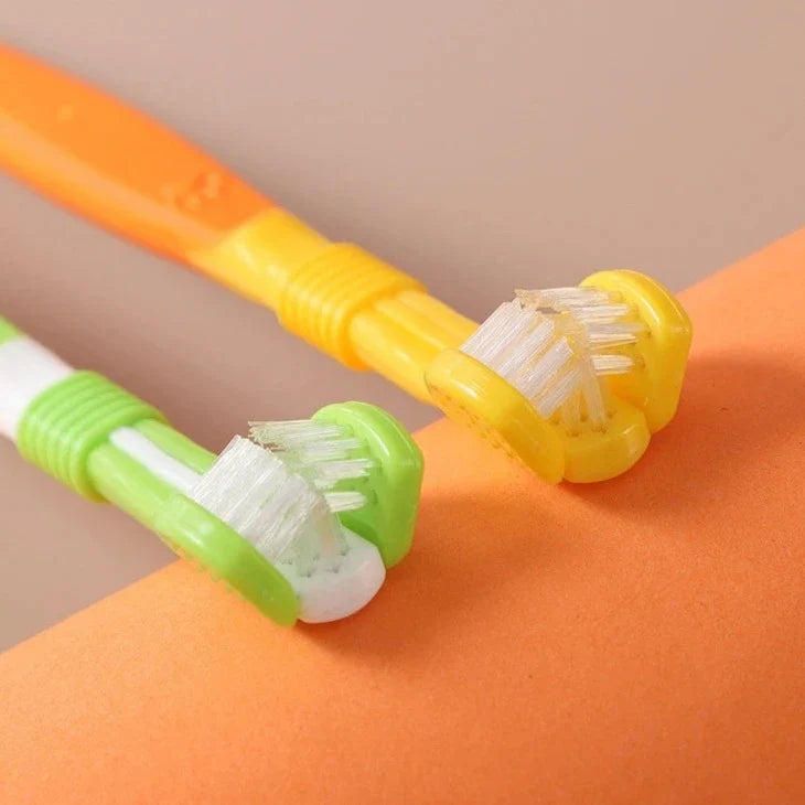 Escova de Dente para Pet Cabeça Tripla WePetz - Compre 1 Leve 4
