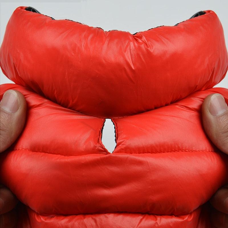 Colete de frio para Cachorros - Dupla face e Impermeável - Vermelho e Azul